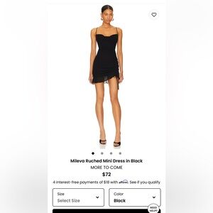 Mileva Ruched Black Mini Dress